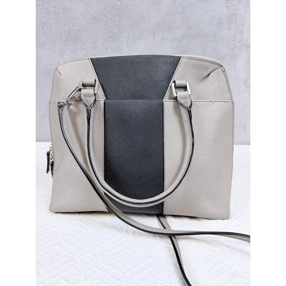 Calvin Klein Gray Black Saffiano Tote Shoulder Bag Crossbody Purse - Picture 12 of 12